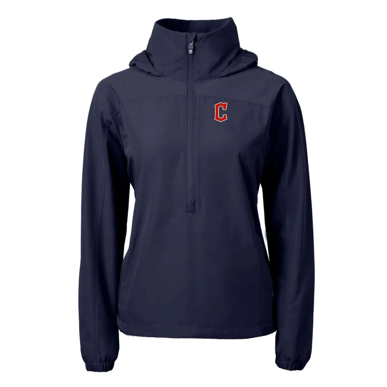 Women's Cleveland Guardians Cutter & Buck Navy Charter Eco Recycled Half-Zip Anorak Jacket 4 Women's Cleveland Guardians Cutter & Buck Navy Charter Eco Recycled Half-Zip Anorak Jacket - Image 2