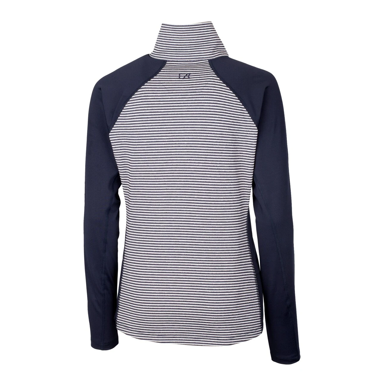 Women's Cleveland Guardians Cutter & Buck Navy DryTec Forge Tonal Stripe Half-Zip Top 5 Women's Cleveland Guardians Cutter & Buck Navy DryTec Forge Tonal Stripe Half-Zip Top - Image 3