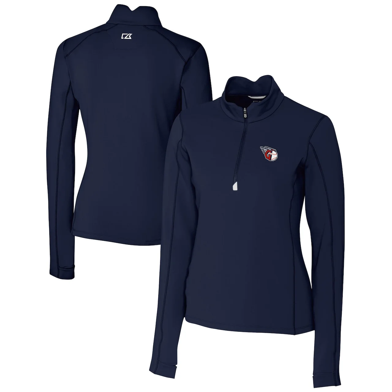 Women's Cleveland Guardians Cutter & Buck Navy DryTec Traverse Stretch Quarter-Zip Pullover Top 3 Women's Cleveland Guardians Cutter & Buck Navy DryTec Traverse Stretch Quarter-Zip Pullover Top