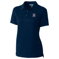 Women's Detroit Tigers Cutter & Buck Navy Advantage Polo