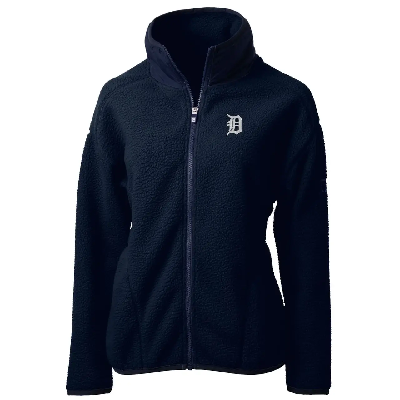 Women's Detroit Tigers Cutter & Buck Navy Cascade Eco Sherpa Fleece Full-Zip Jacket 4 Women's Detroit Tigers Cutter & Buck Navy Cascade Eco Sherpa Fleece Full-Zip Jacket - Image 2