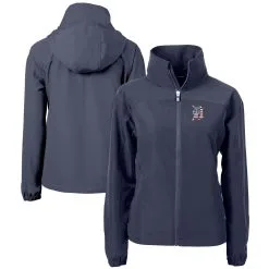Women's Detroit Tigers Cutter & Buck Navy Charter Eco Recycled Full-Zip Jacket