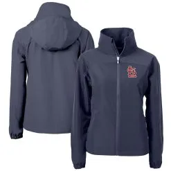 Women's St. Louis Cardinals Cutter & Buck Navy Charter Eco Recycled Full-Zip Jacket