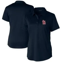 Women's St. Louis Cardinals Cutter & Buck Navy Prospect Textured Stretch Polo