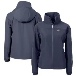 Women's Toronto Blue Jays Cutter & Buck Navy Charter Eco Recycled Full-Zip Jacket