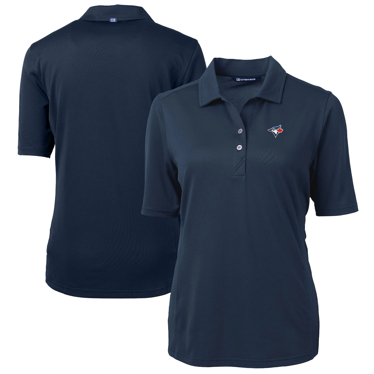 Women's Toronto Blue Jays Cutter & Buck Navy DryTec Virtue Eco Pique Recycled Polo 3 Women's Toronto Blue Jays Cutter & Buck Navy DryTec Virtue Eco Pique Recycled Polo