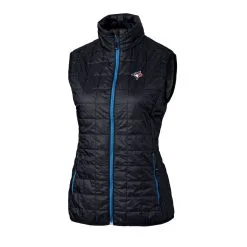 Women's Toronto Blue Jays Cutter & Buck Navy Rainier PrimaLoft Eco Full-Zip Puffer Vest