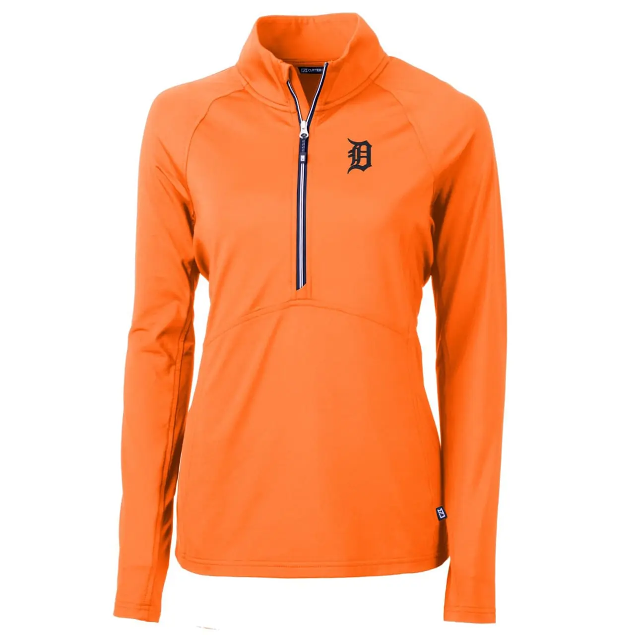 Women's Detroit Tigers Cutter & Buck Orange Adapt Eco Knit Stretch Recycled Half-Zip Pullover Top 4 Women's Detroit Tigers Cutter & Buck Orange Adapt Eco Knit Stretch Recycled Half-Zip Pullover Top - Image 2