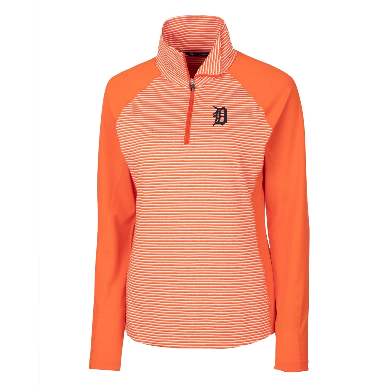Women's Detroit Tigers Cutter & Buck Orange DryTec Forge Tonal Stripe Half-Zip Top 4 Women's Detroit Tigers Cutter & Buck Orange DryTec Forge Tonal Stripe Half-Zip Top - Image 2