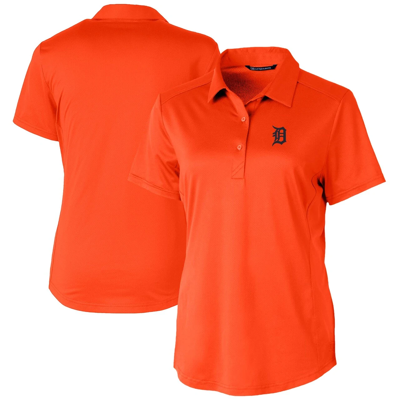 Women's Detroit Tigers Cutter & Buck Orange Prospect Textured Stretch Polo 3 Women's Detroit Tigers Cutter & Buck Orange Prospect Textured Stretch Polo