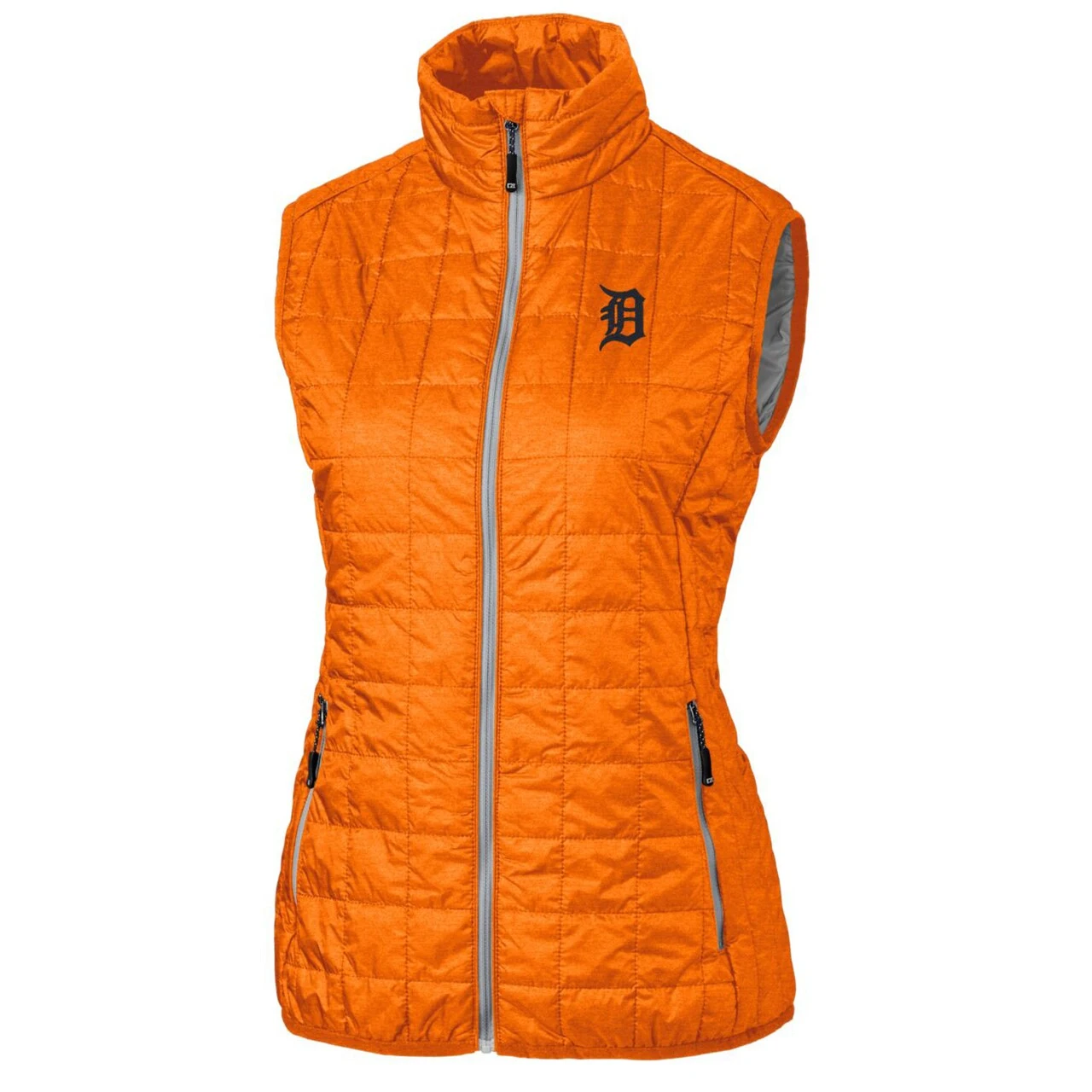 Women's Detroit Tigers Cutter & Buck Orange Rainier PrimaLoft Eco Full-Zip Puffer Vest 4 Women's Detroit Tigers Cutter & Buck Orange Rainier PrimaLoft Eco Full-Zip Puffer Vest - Image 2