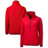 Women's Arizona Diamondbacks Cutter & Buck Red Americana Logo Cascade Eco Sherpa Fleece Half-Zip Pullover Jacket