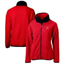 Women's Arizona Diamondbacks Cutter & Buck Red Americana Logo Cascade Eco Sherpa Full-Zip Fleece Jacket
