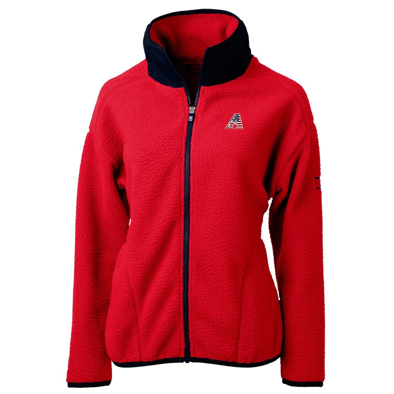 Women's Arizona Diamondbacks Cutter & Buck Red Americana Logo Cascade Eco Sherpa Full-Zip Fleece Jacket 4 Women's Arizona Diamondbacks Cutter & Buck Red Americana Logo Cascade Eco Sherpa Full-Zip Fleece Jacket - Image 2