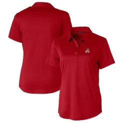 Women's Arizona Diamondbacks Cutter & Buck Red Americana Logo Prospect DryTec Textured Stretch Polo
