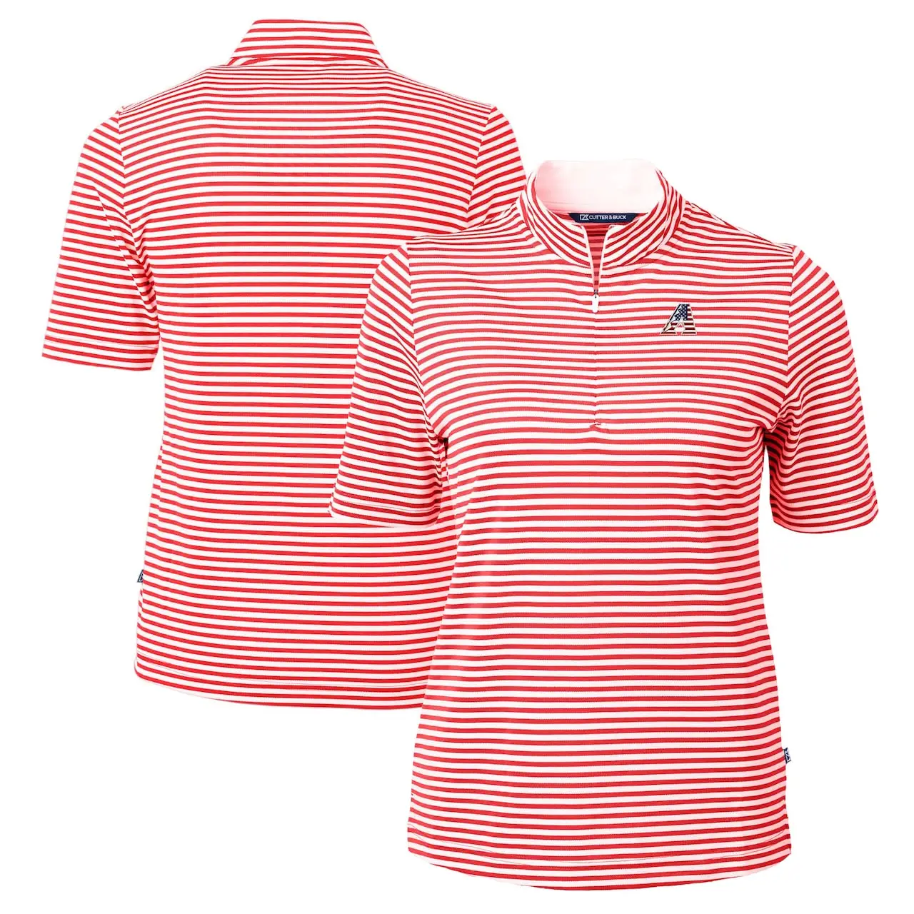 Women's Arizona Diamondbacks Cutter & Buck Red Virtue Eco Pique Stripe Recycled Quarter-Zip Pullover Top 3 Women's Arizona Diamondbacks Cutter & Buck Red Virtue Eco Pique Stripe Recycled Quarter-Zip Pullover Top