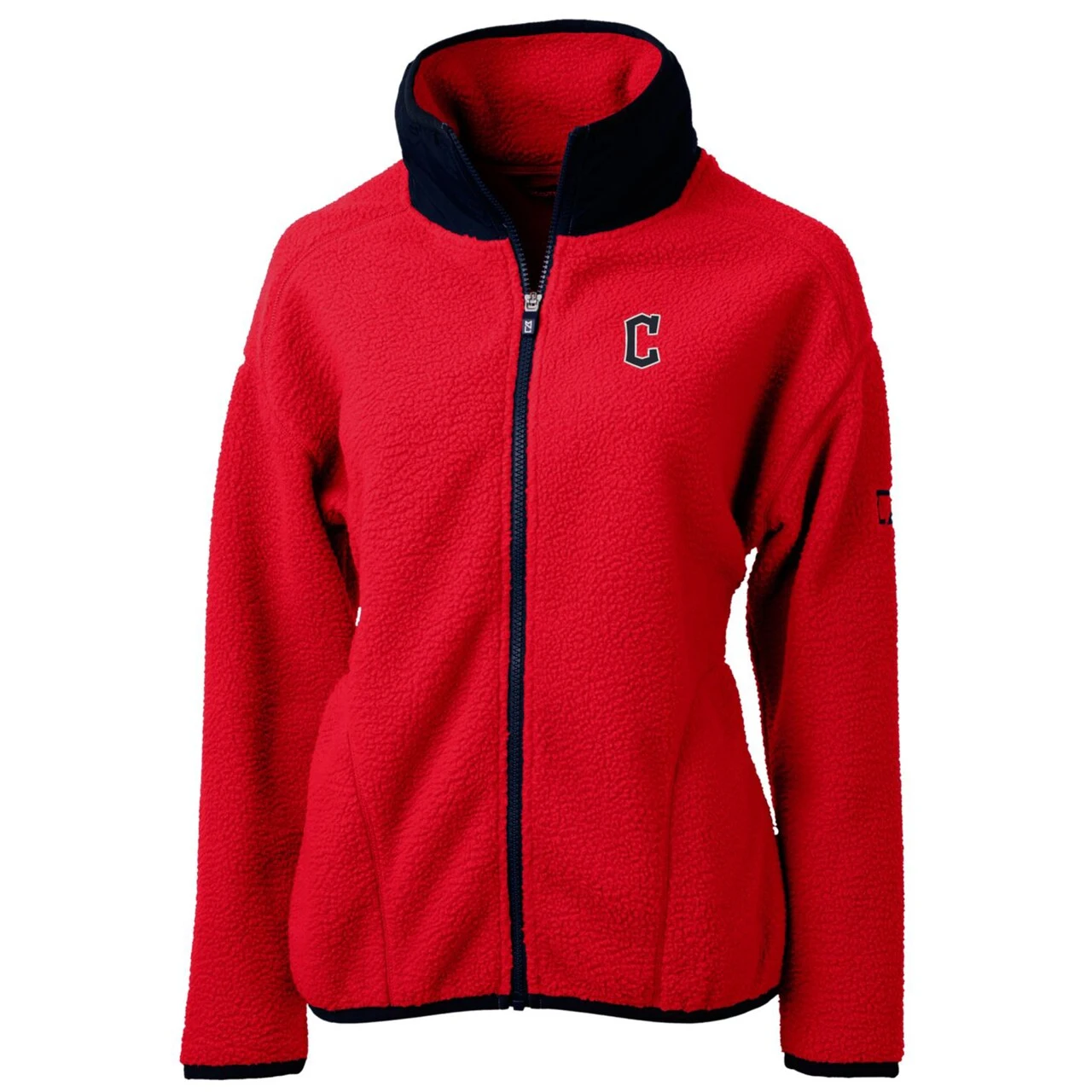Women's Cleveland Guardians Cutter & Buck Red Cascade Eco Sherpa Fleece Full-Zip Jacket 4 Women's Cleveland Guardians Cutter & Buck Red Cascade Eco Sherpa Fleece Full-Zip Jacket - Image 2