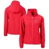 Women's Cleveland Guardians Cutter & Buck Red Charter Eco Recycled Full-Zip Jacket