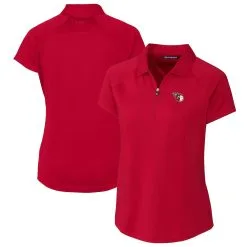 Women's Cleveland Guardians Cutter & Buck Red DryTec Forge Stretch Polo