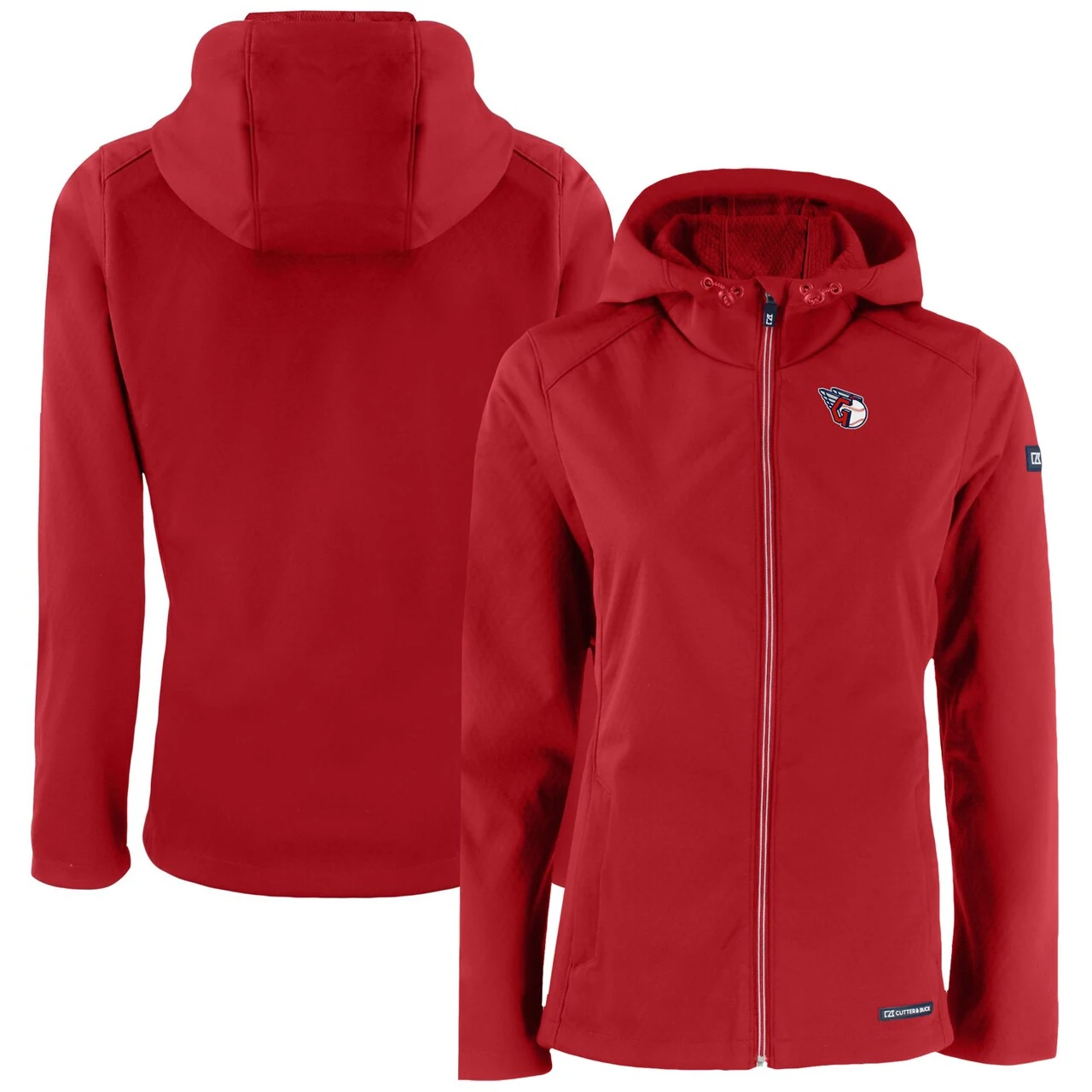 Women's Cleveland Guardians Cutter & Buck Red Evoke Eco Softshell Recycled Full-Zip Jacket 3 Women's Cleveland Guardians Cutter & Buck Red Evoke Eco Softshell Recycled Full-Zip Jacket