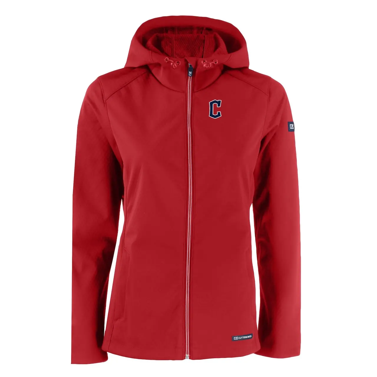 Women's Cleveland Guardians Cutter & Buck Red Evoke Eco Softshell Recycled Full-Zip Jacket 4 Women's Cleveland Guardians Cutter & Buck Red Evoke Eco Softshell Recycled Full-Zip Jacket - Image 2