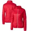 Women's Cleveland Guardians Cutter & Buck Red Rainier PrimaLoft Eco Full-Zip Puffer Jacket