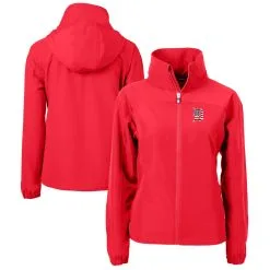 Women's Detroit Tigers Cutter & Buck Red Charter Eco Recycled Full-Zip Jacket