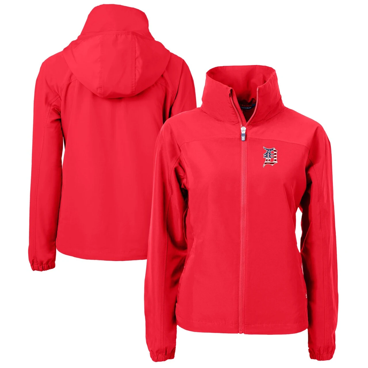 Women's Detroit Tigers Cutter & Buck Red Charter Eco Recycled Full-Zip Jacket 3 Women's Detroit Tigers Cutter & Buck Red Charter Eco Recycled Full-Zip Jacket