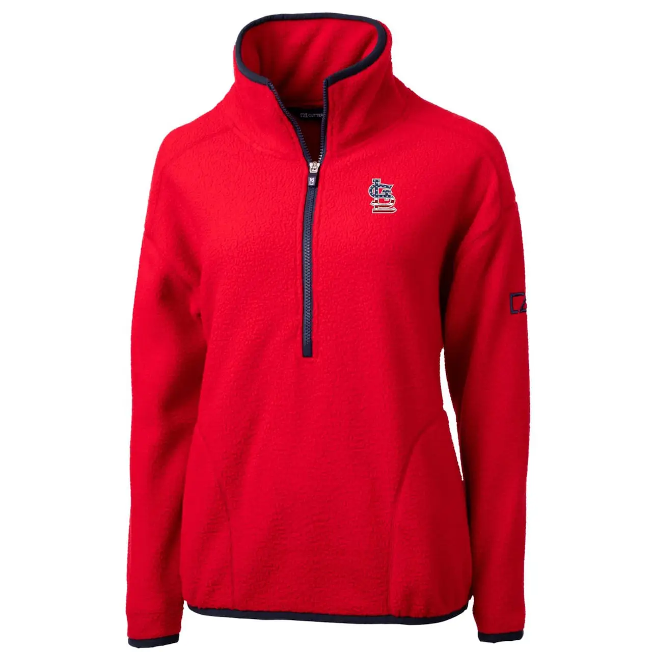 Women's St. Louis Cardinals Cutter & Buck Red Americana Logo Cascade Eco Sherpa Fleece Half-Zip Pullover Jacket 4 Women's St. Louis Cardinals Cutter & Buck Red Americana Logo Cascade Eco Sherpa Fleece Half-Zip Pullover Jacket - Image 2