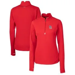 Women's St. Louis Cardinals Cutter & Buck Red Americana Logo DryTec Traverse Stretch Quarter-Zip Pullover Top