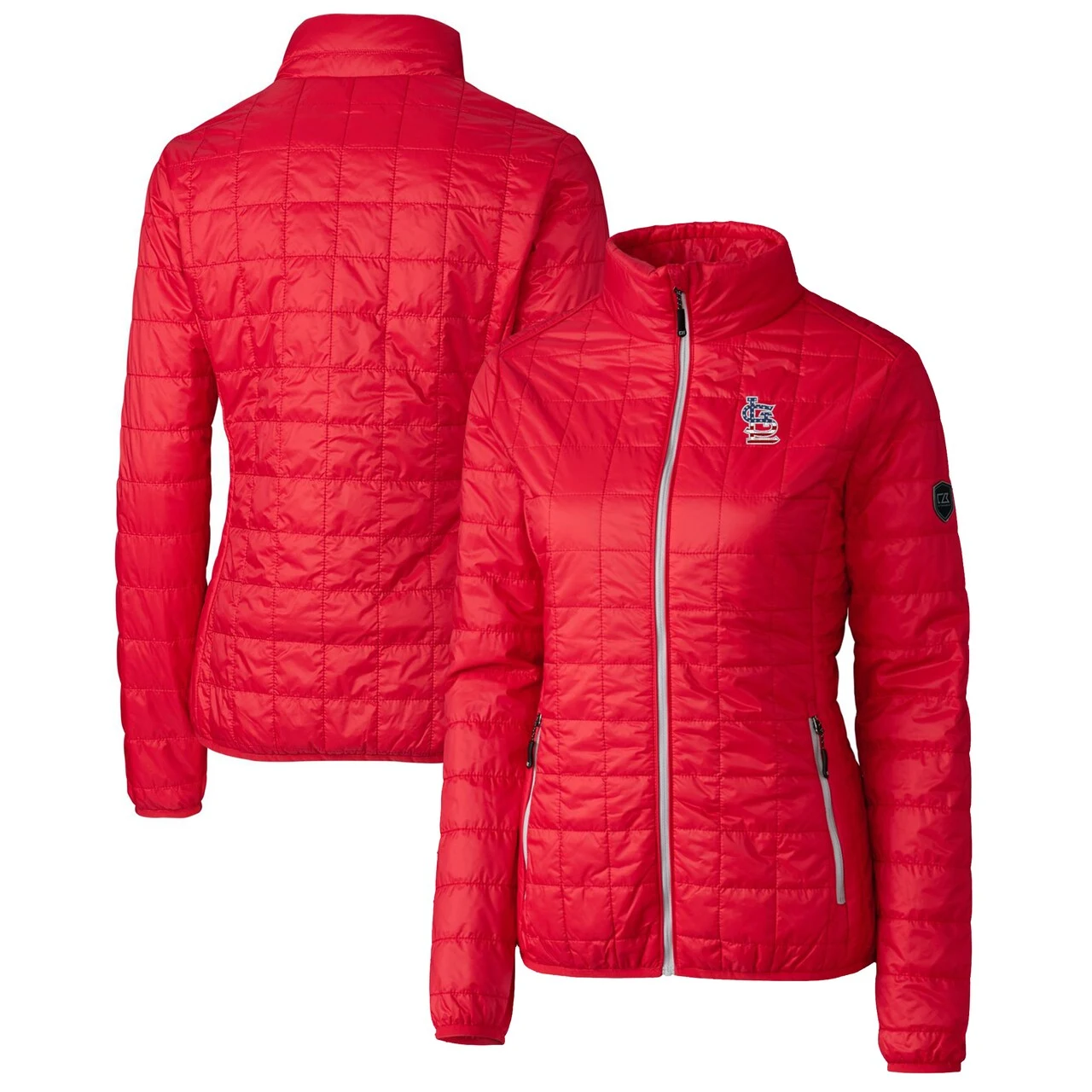 Women's St. Louis Cardinals Cutter & Buck Red Americana Logo Rainier PrimaLoft Eco Insulated Full-Zip Puffer Jacket 3 Women's St. Louis Cardinals Cutter & Buck Red Americana Logo Rainier PrimaLoft Eco Insulated Full-Zip Puffer Jacket