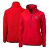 Women's St. Louis Cardinals Cutter & Buck Red Cascade Eco Sherpa Fleece Quarter-Zip Pullover Jacket