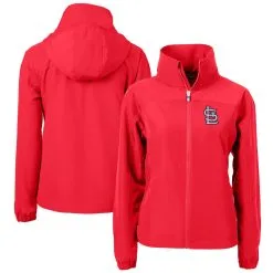 Women's St. Louis Cardinals Cutter & Buck Red Charter Eco Recycled Full-Zip Jacket