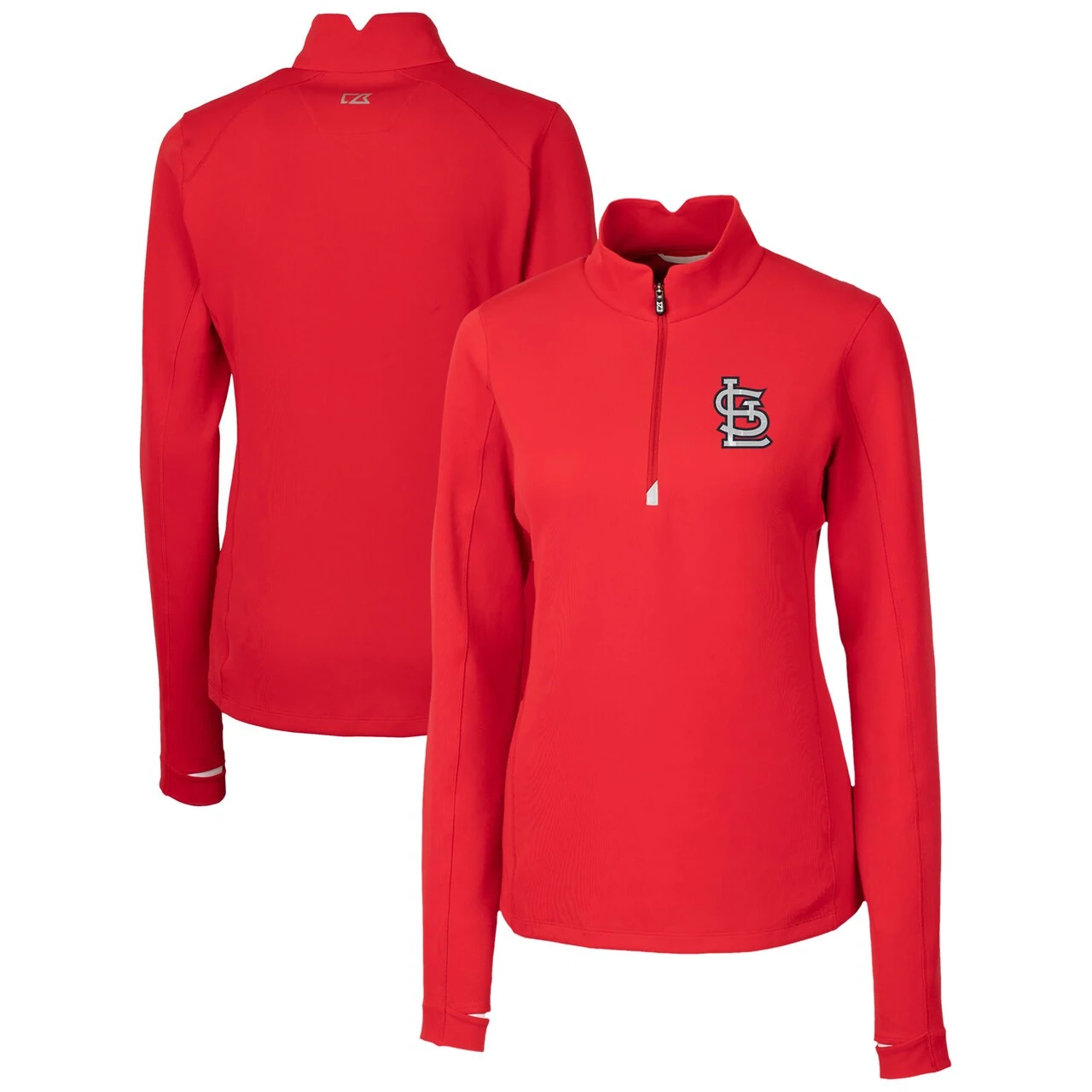 Women's St. Louis Cardinals Cutter & Buck Red DryTec Traverse Stretch Quarter-Zip Pullover Top 3 Women's St. Louis Cardinals Cutter & Buck Red DryTec Traverse Stretch Quarter-Zip Pullover Top