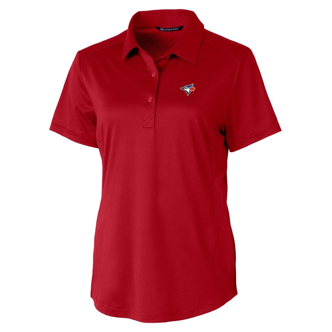 Women's Toronto Blue Jays Cutter & Buck Red Prospect Textured Stretch Polo 4 Women's Toronto Blue Jays Cutter & Buck Red Prospect Textured Stretch Polo - Image 2