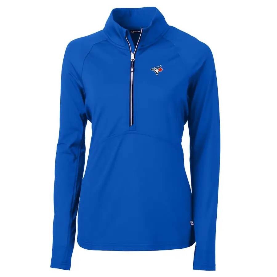 Women's Toronto Blue Jays Cutter & Buck Royal Adapt Eco Knit Stretch Half-Zip Pullover Top 3 Women's Toronto Blue Jays Cutter & Buck Royal Adapt Eco Knit Stretch Half-Zip Pullover Top