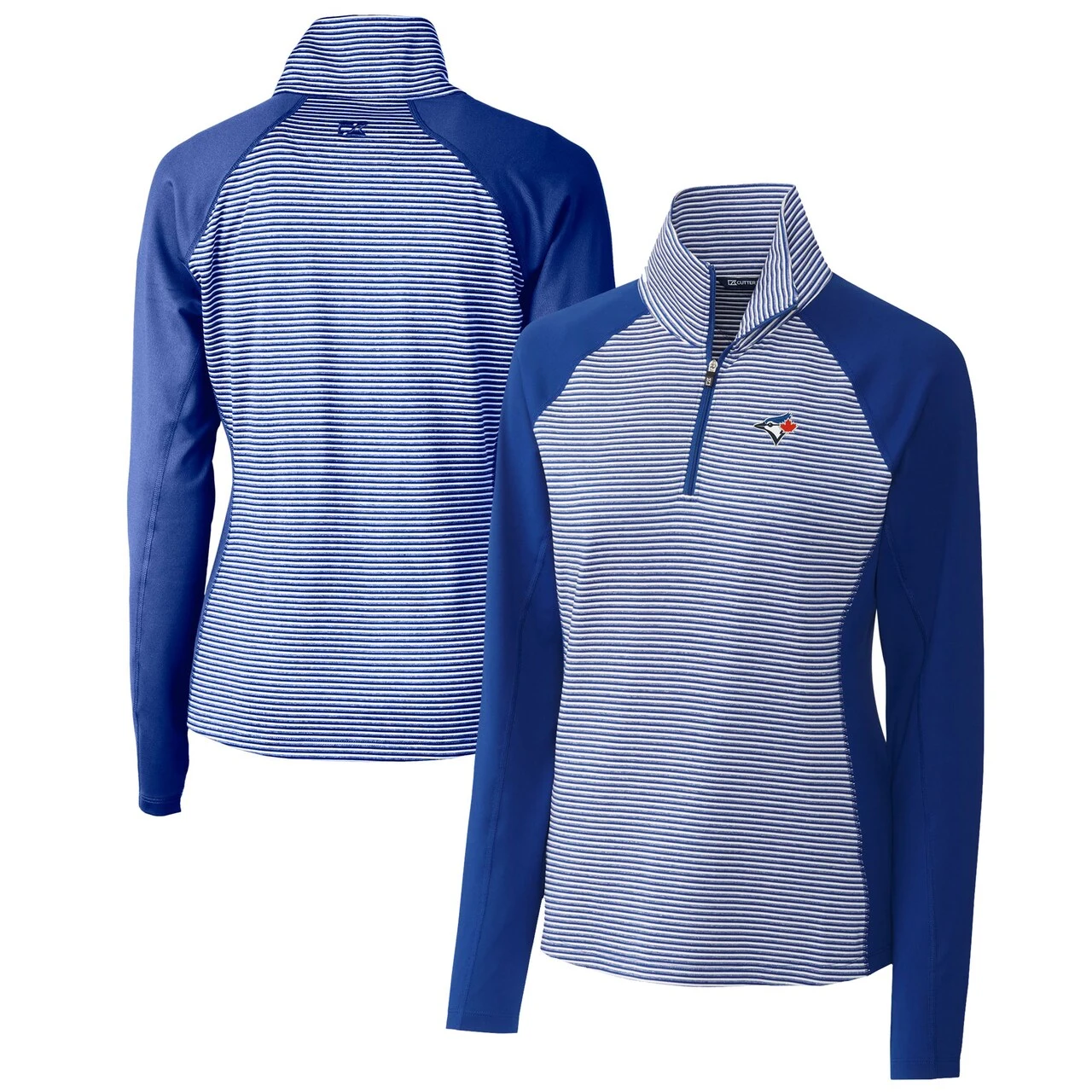 Women's Toronto Blue Jays Cutter & Buck Royal DryTec Forge Tonal Stripe Half-Zip Top 3 Women's Toronto Blue Jays Cutter & Buck Royal DryTec Forge Tonal Stripe Half-Zip Top