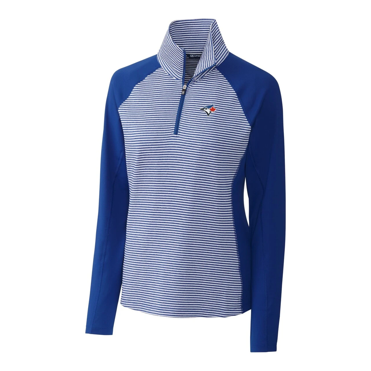 Women's Toronto Blue Jays Cutter & Buck Royal DryTec Forge Tonal Stripe Half-Zip Top 4 Women's Toronto Blue Jays Cutter & Buck Royal DryTec Forge Tonal Stripe Half-Zip Top - Image 2