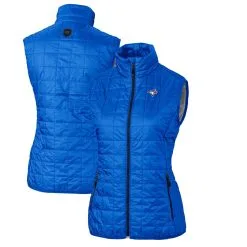Women's Toronto Blue Jays Cutter & Buck Royal Rainier PrimaLoft Eco Full-Zip Puffer Vest