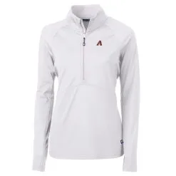 Women's Arizona Diamondbacks Cutter & Buck White Adapt Eco Knit Stretch Half-Zip Pullover Top