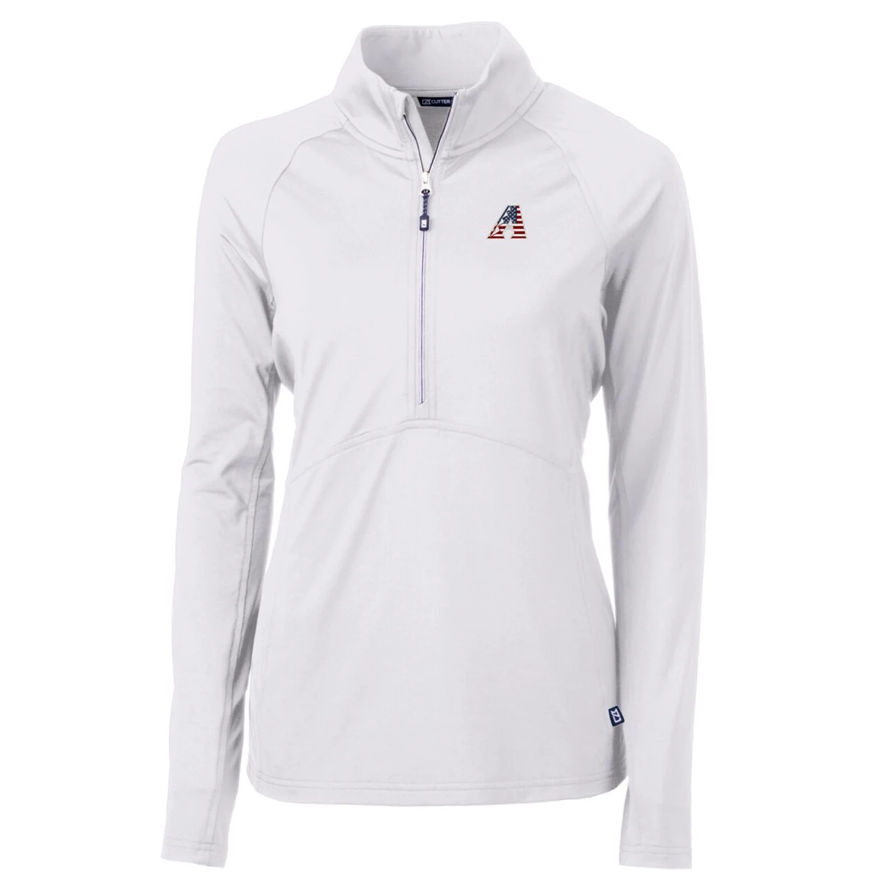 Women's Arizona Diamondbacks Cutter & Buck White Americana Logo Adapt Eco Knit Stretch Recycled Half-Zip Pullover Top 4 Women's Arizona Diamondbacks Cutter & Buck White Americana Logo Adapt Eco Knit Stretch Recycled Half-Zip Pullover Top - Image 2