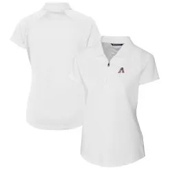 Women's Arizona Diamondbacks Cutter & Buck White Americana Logo DryTec Forge Stretch Polo