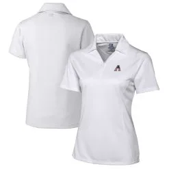 Women's Arizona Diamondbacks Cutter & Buck White Americana Logo DryTec Genre Textured Solid Polo
