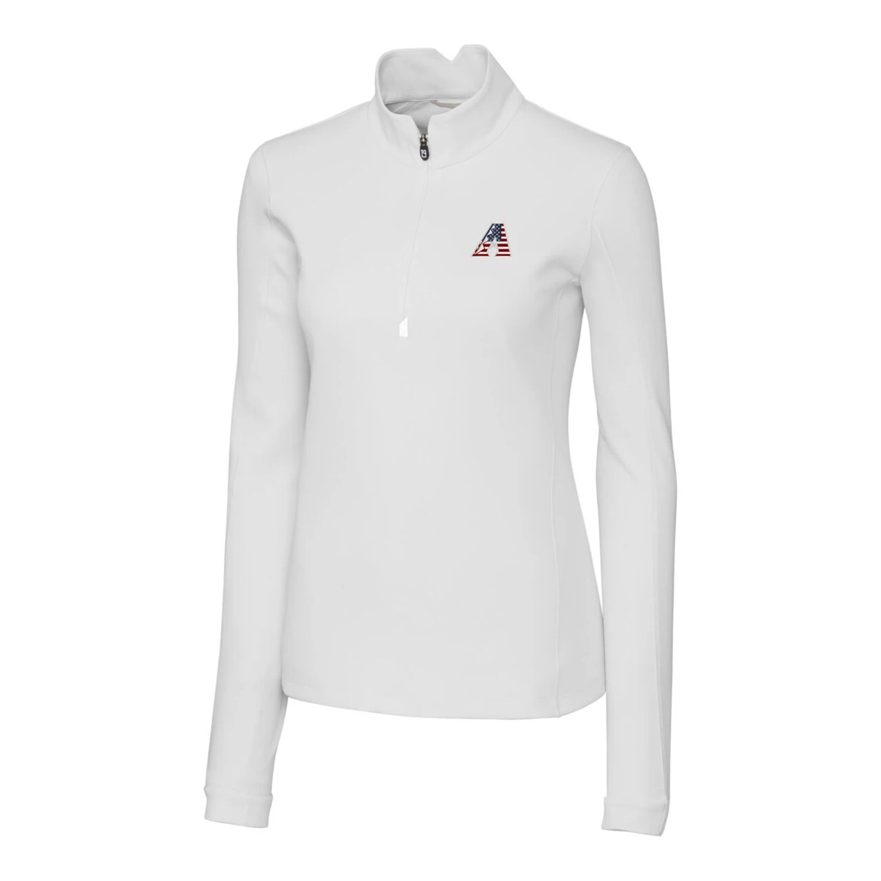 Women's Arizona Diamondbacks Cutter & Buck White Americana Logo DryTec Traverse Stretch Quarter-Zip Pullover Top 4 Women's Arizona Diamondbacks Cutter & Buck White Americana Logo DryTec Traverse Stretch Quarter-Zip Pullover Top - Image 2