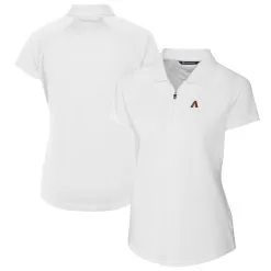 Women's Arizona Diamondbacks Cutter & Buck White DryTec Forge Stretch Polo