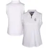 Women's Cleveland Guardians Cutter & Buck White Americana Logo DryTec Forge Stretch Sleeveless Polo