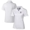 Women's Detroit Tigers Cutter & Buck White Americana Logo DryTec Genre Textured Solid Polo