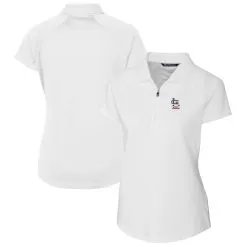 Women's St. Louis Cardinals Cutter & Buck White Americana Logo DryTec Forge Stretch Polo