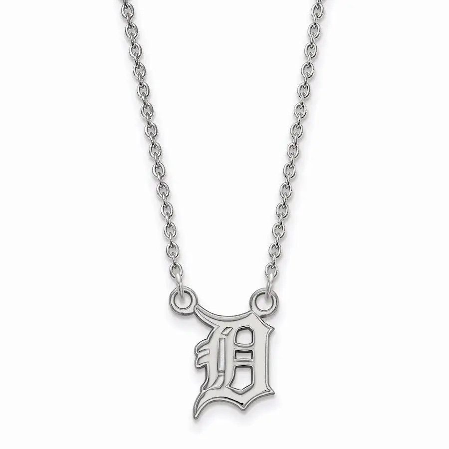 LogoArt Women's Detroit Tigers Small Logo Sterling Silver Pendant Necklace 3 LogoArt Women's Detroit Tigers Small Logo Sterling Silver Pendant Necklace