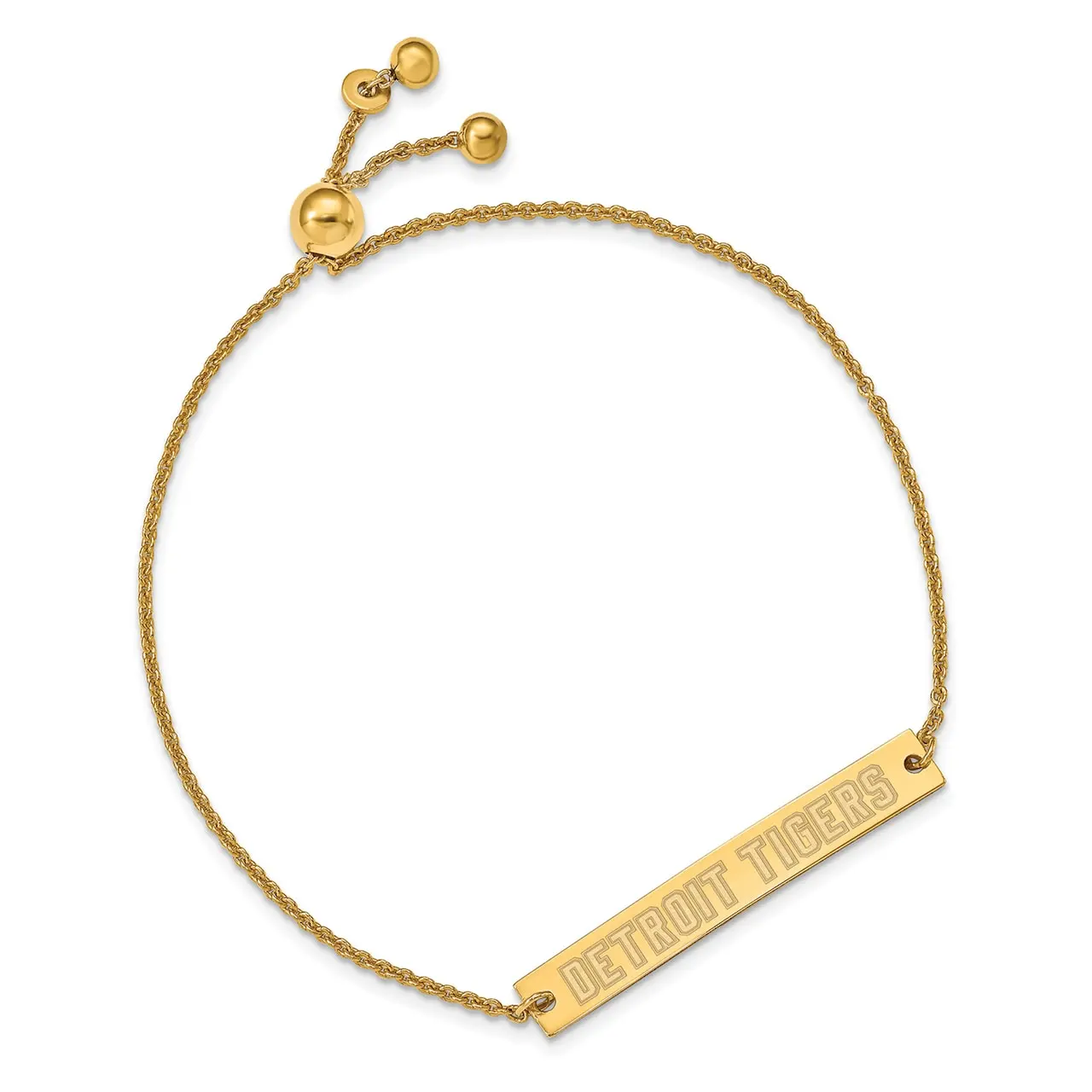 LogoArt Women's Detroit Tigers Sterling Silver Gold-Plated Bar Bracelet 4 LogoArt Women's Detroit Tigers Sterling Silver Gold-Plated Bar Bracelet - Image 2